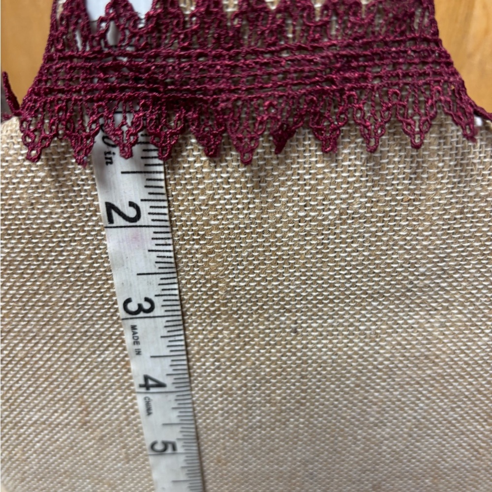 Deep Red Lace choker necklace.